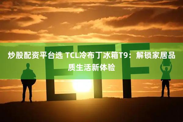 炒股配资平台选 TCL冷布丁冰箱T9：解锁家居品质生活新体验